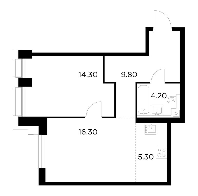 1-BD Apartment Sale, 49.9 sq. m. at Injoy, Admirala Makarova Street, 2с1, Moscow, Russia #1