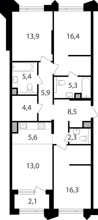 3-BD Apartment Sale, 99.1平方米 at Petrovskiy Park II, Stary Petrovsko-Razumovsky Drive, 1/23, Moscow, Russia #1