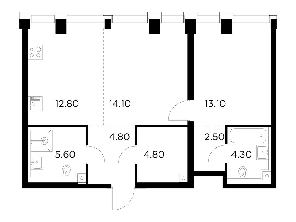 1-BD Apartment Sale, 62平方米 at Injoy, Admirala Makarova Street, 2с1, Moscow, Russia #1 1-BD Apartment Sale, 62平方米 at Injoy, Admirala Makarova Street, 2с1, Moscow, Russia #1
