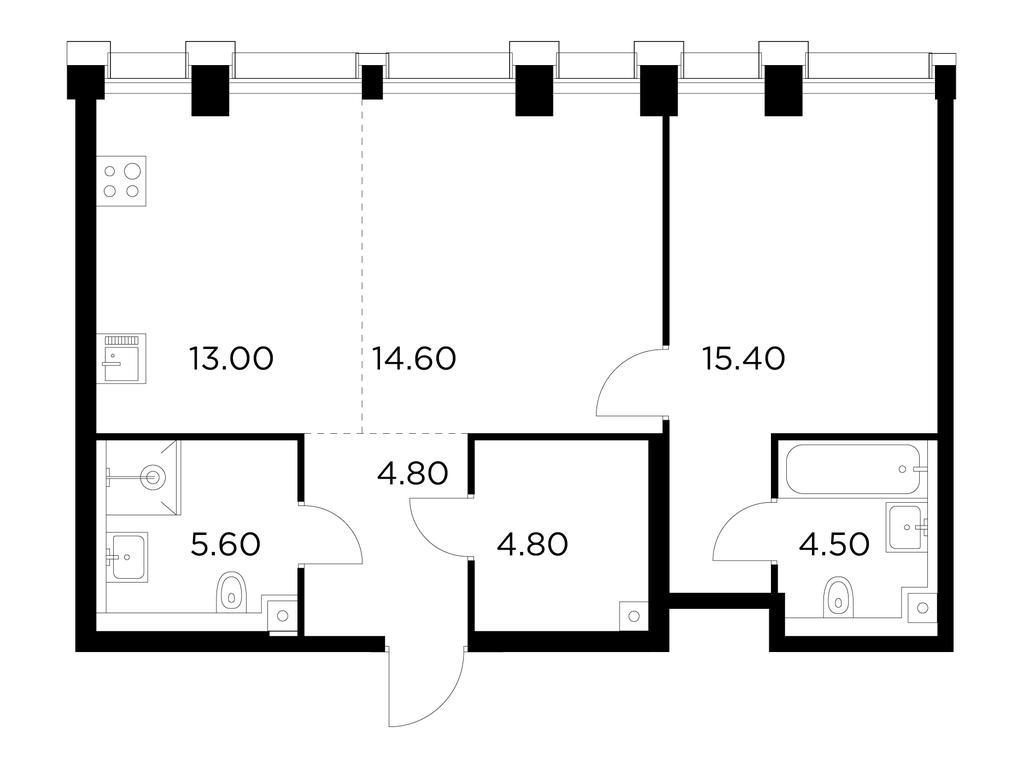 1-BD Apartment Sale, 62.7 sq. m. at Injoy, Admirala Makarova Street, 2с1, Moscow, Russia #1 1-BD Apartment Sale, 62.7 sq. m. at Injoy, Admirala Makarova Street, 2с1, Moscow, Russia #1