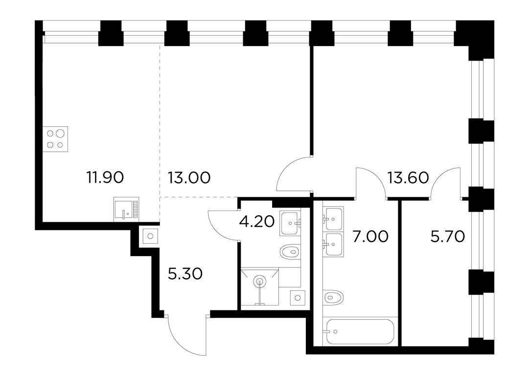 1-BD Apartment Sale, 60.7平方米 at Injoy, Admirala Makarova Street, 2с1, Moscow, Russia #1 1-BD Apartment Sale, 60.7平方米 at Injoy, Admirala Makarova Street, 2с1, Moscow, Russia #1