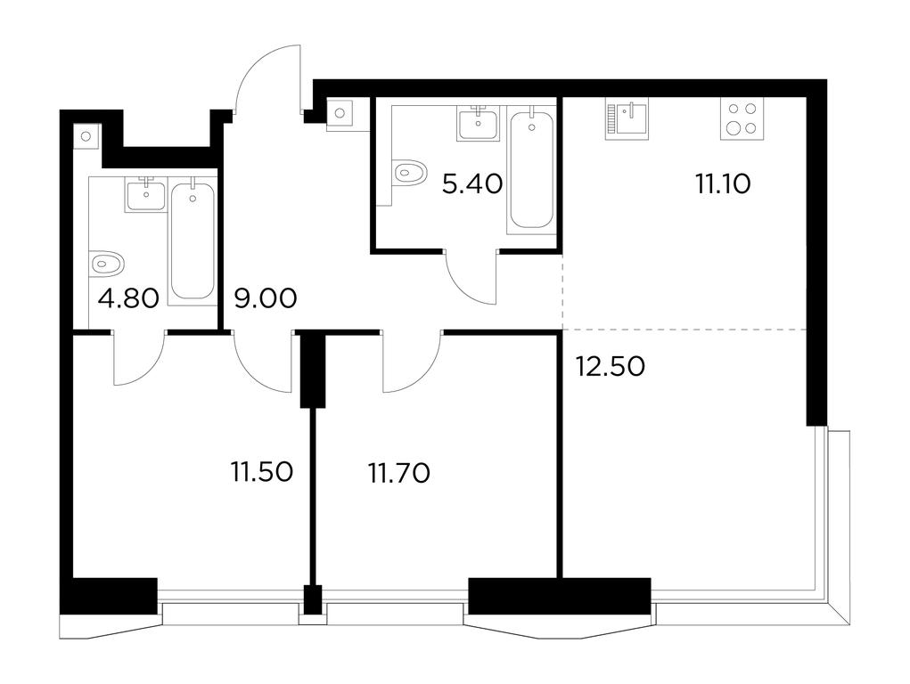 2-BD Apartment Sale, 66平方米 at Injoy, Admirala Makarova Street, 2с1, Moscow, Russia #1 2-BD Apartment Sale, 66平方米 at Injoy, Admirala Makarova Street, 2с1, Moscow, Russia #1
