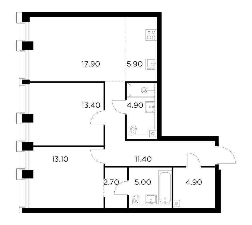 2-BD Apartment Sale, 79.2 sq. m. at Injoy, Admirala Makarova Street, 2с1, Moscow, Russia #1 2-BD Apartment Sale, 79.2 sq. m. at Injoy, Admirala Makarova Street, 2с1, Moscow, Russia #1