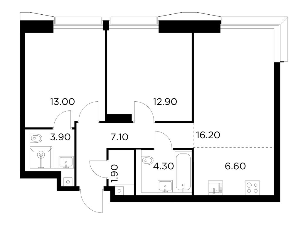 2-BD Apartment Sale, 65.5 sq. m. at Injoy, Admirala Makarova Street, 2с1, Moscow, Russia #1 2-BD Apartment Sale, 65.5 sq. m. at Injoy, Admirala Makarova Street, 2с1, Moscow, Russia #1
