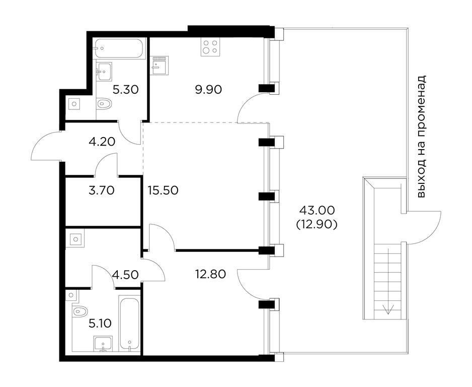 1-BD Apartment Sale, 73.9 sq. m. at Injoy, Admirala Makarova Street, 2с1, Moscow, Russia #1 1-BD Apartment Sale, 73.9 sq. m. at Injoy, Admirala Makarova Street, 2с1, Moscow, Russia #1