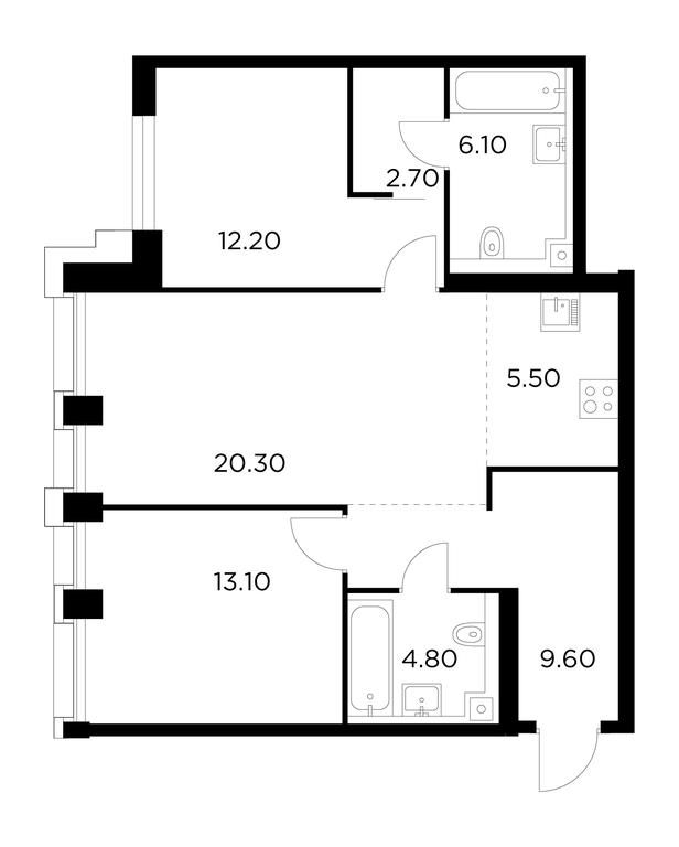 2-BD Apartment Sale, 74.2 sq. m. at Injoy, Admirala Makarova Street, 2с1, Moscow, Russia #1 2-BD Apartment Sale, 74.2 sq. m. at Injoy, Admirala Makarova Street, 2с1, Moscow, Russia #1