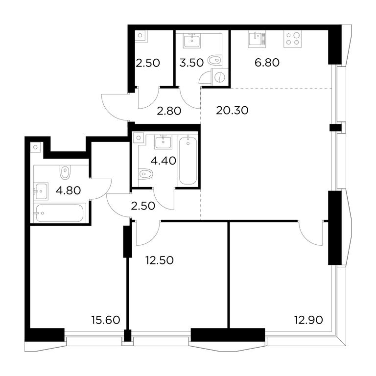 3-BD Apartment Sale, 88.6 sq. m. at Injoy, Admirala Makarova Street, 2с1, Moscow, Russia #1 3-BD Apartment Sale, 88.6 sq. m. at Injoy, Admirala Makarova Street, 2с1, Moscow, Russia #1