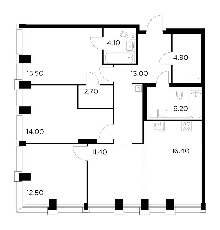 3-BD Apartment Sale, 100.7 sq. m. at Injoy, Admirala Makarova Street, 2с1, Moscow, Russia #1