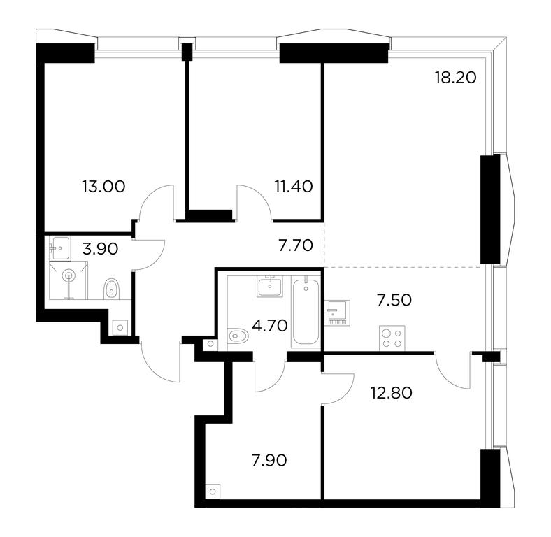 3-BD Apartment Sale, 87.1平方米 at Injoy, Admirala Makarova Street, 2с1, Moscow, Russia #1 3-BD Apartment Sale, 87.1平方米 at Injoy, Admirala Makarova Street, 2с1, Moscow, Russia #1
