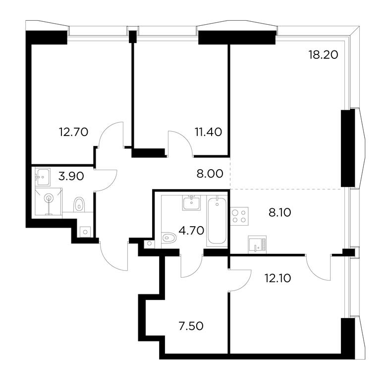 3-BD Apartment Sale, 86.6 sq. m. at Injoy, Admirala Makarova Street, 2с1, Moscow, Russia #1 3-BD Apartment Sale, 86.6 sq. m. at Injoy, Admirala Makarova Street, 2с1, Moscow, Russia #1