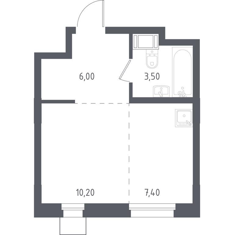 Apartment Sale, 27 sq. m. at Liubertsy, ulitsa Kamova, 5к1, Lyubertsy, Moscow Region, Russia #1