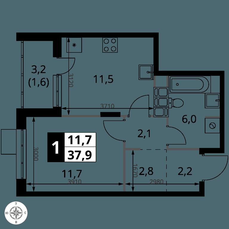 1-BD Apartment Sale, 37.9 sq. m. at 1-y Salarevskiy, Kiyevskoye Highway, Moskovskiy Settlement, Moscow, Russia #2 1-BD Apartment Sale, 37.9 sq. m. at 1-y Salarevskiy, Kiyevskoye Highway, Moskovskiy Settlement, Moscow, Russia #2