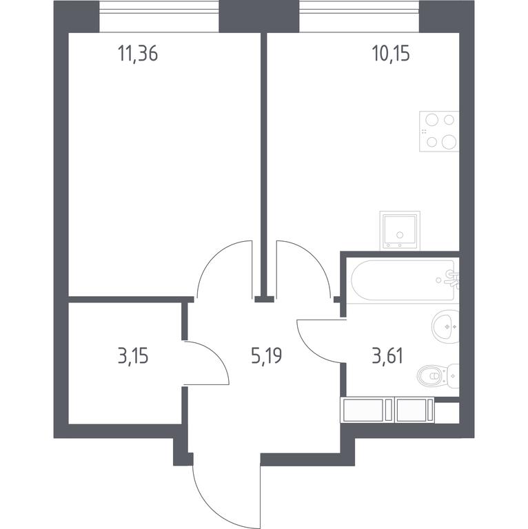 Apartment Sale, 33.46平方米 at Tsvetochnye Poliany, kvartal № 23, Filimonkovskoye Municipal Formation, Moscow, Russia #1 Apartment Sale, 33.46平方米 at Tsvetochnye Poliany, kvartal № 23, Filimonkovskoye Municipal Formation, Moscow, Russia #1