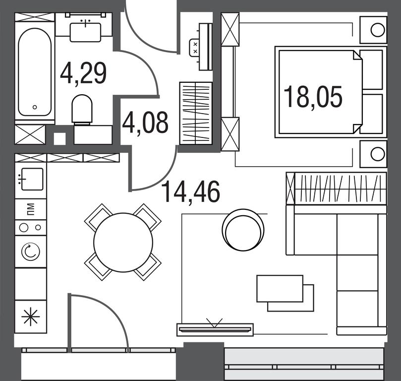 Apartment Sale, 41.6 sq. m. at AFI Park Voroncovskiy, Akademika Chelomeya Street, 7Ас2, Moscow, Russia #2