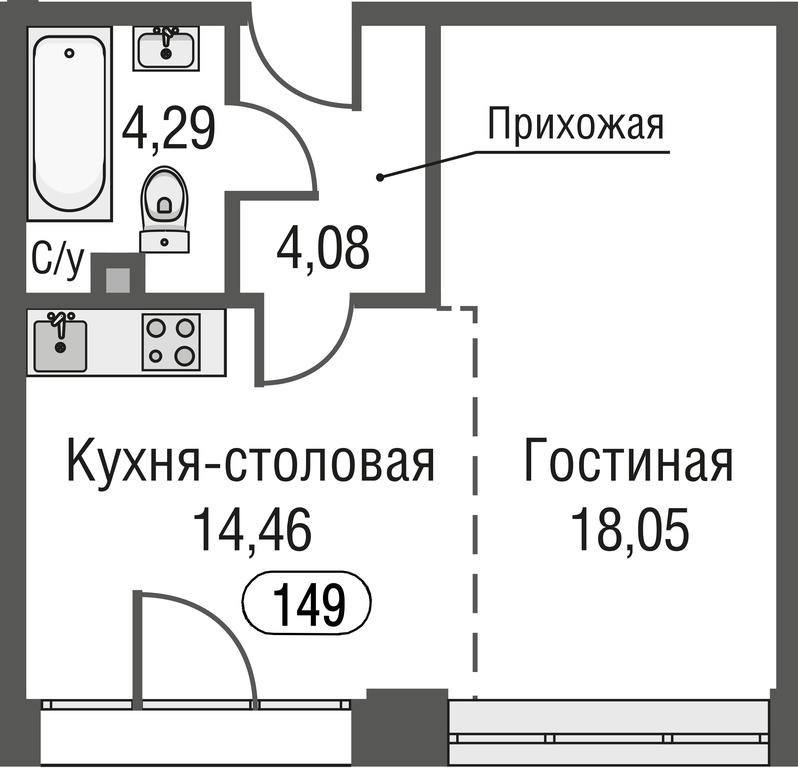 Apartment Sale, 41.6 sq. m. at AFI Park Voroncovskiy, Akademika Chelomeya Street, 7Ас2, Moscow, Russia #1