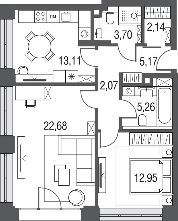 2-BD Apartment Sale, 69.4 sq. m. at AFI Park Voroncovskiy, Akademika Chelomeya Street, 7Ас2, Moscow, Russia #2 2-BD Apartment Sale, 69.4 sq. m. at AFI Park Voroncovskiy, Akademika Chelomeya Street, 7Ас2, Moscow, Russia #2