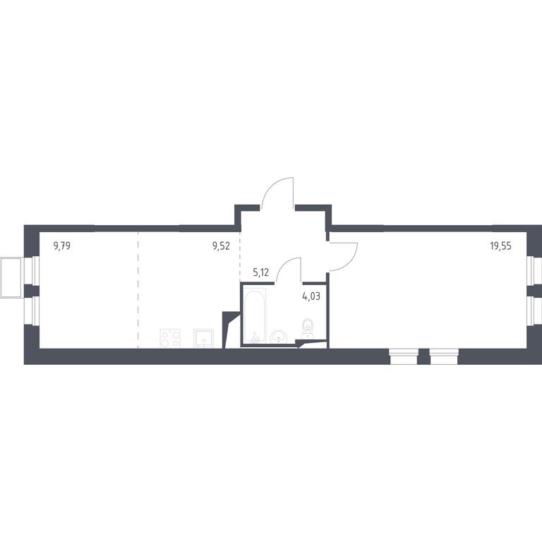 1-BD Apartment Sale, 48.01 sq. m. at Gorki Park, Shkolnaya ulitsa, 2, derevnya Korobovo, Leninskiy City District, Moscow Region, Russia #1