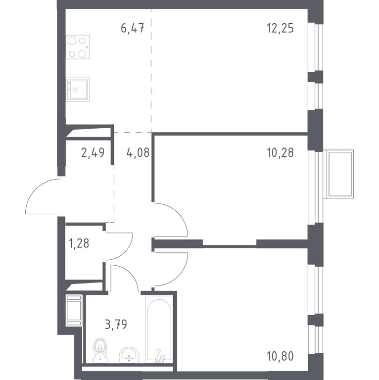 2-BD Apartment Sale, 51.44 sq. m. at Gorki Park, Shkolnaya ulitsa, 2, derevnya Korobovo, Leninskiy City District, Moscow Region, Russia #1