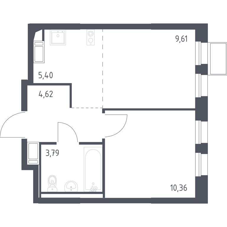 1-BD Apartment Sale, 33.78 sq. m. at Gorki Park, Shkolnaya ulitsa, 2, derevnya Korobovo, Leninskiy City District, Moscow Region, Russia #1