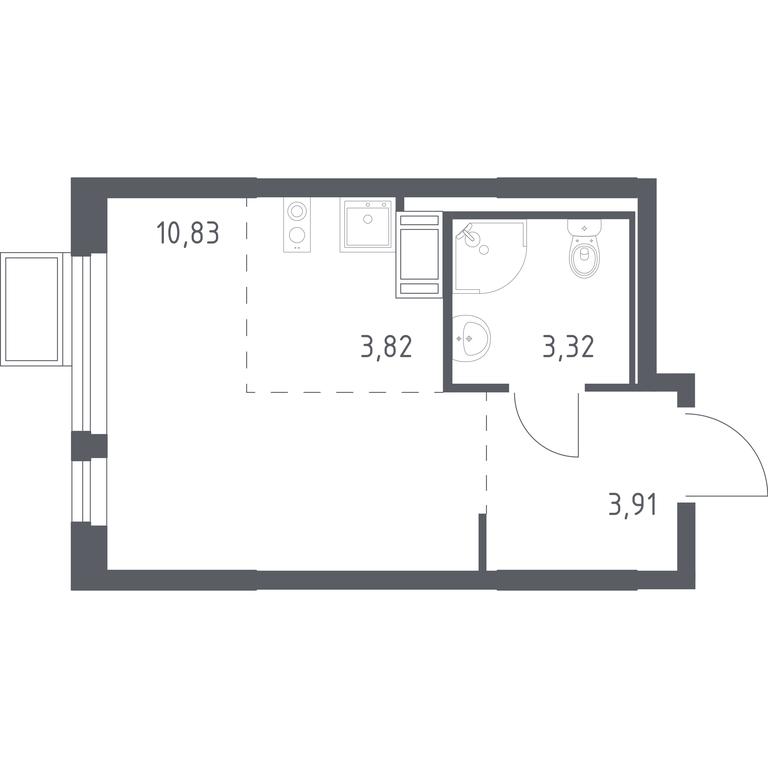 Apartment Sale, 21.88 sq. m. at Gorki Park, Shkolnaya ulitsa, 2, derevnya Korobovo, Leninskiy City District, Moscow Region, Russia #1