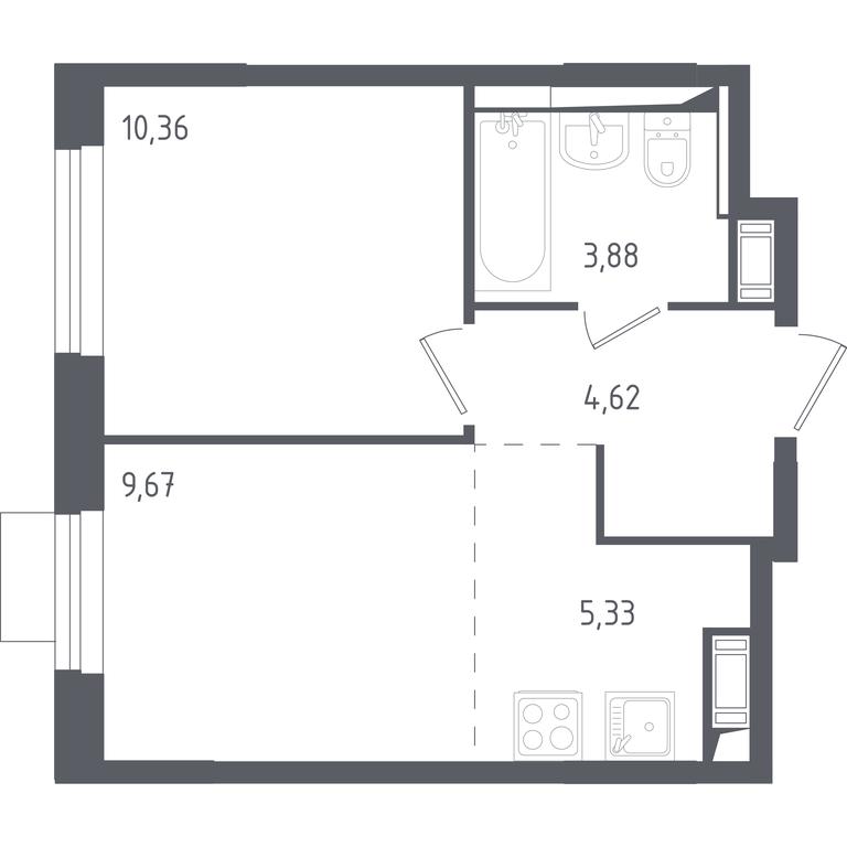 Продажа 1-комн. квартиры, 33,86 м² в ЖК «Пятницкие Луга», Пятницкое шоссе, 2, деревня Юрлово, городской округ Солнечногорск, Московская область, Россия #1