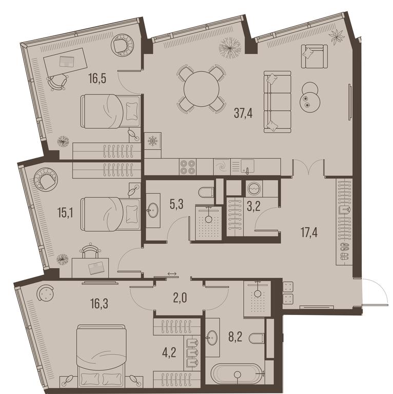 3-BD Apartment Sale, 125.7 sq. m. at High Life, Letnikovskaya Street, 11/10с1, Moscow, Russia #1 3-BD Apartment Sale, 125.7 sq. m. at High Life, Letnikovskaya Street, 11/10с1, Moscow, Russia #1