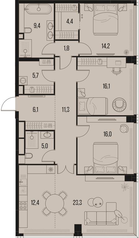 3-BD Apartment Sale, 125.7 sq. m. at High Life, Letnikovskaya Street, 11/10с1, Moscow, Russia #1 3-BD Apartment Sale, 125.7 sq. m. at High Life, Letnikovskaya Street, 11/10с1, Moscow, Russia #1