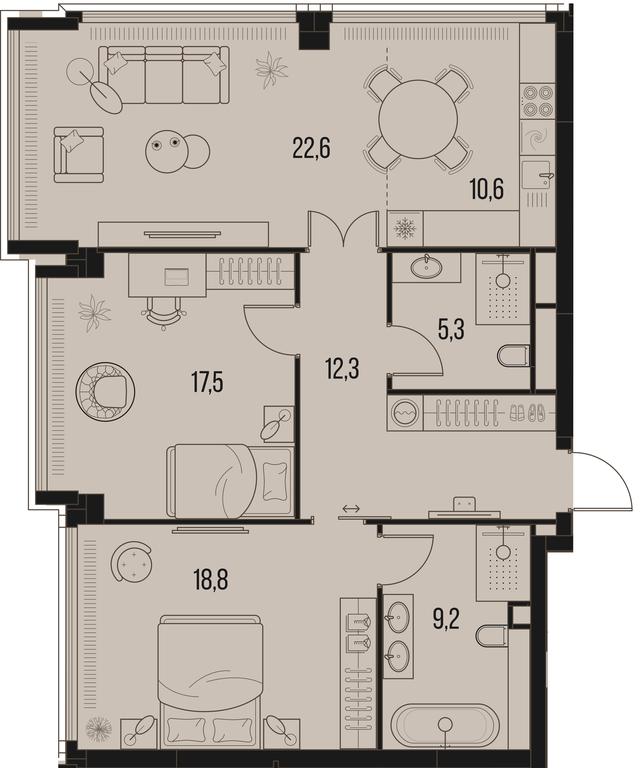 2-BD Apartment Sale, 96.3 sq. m. at High Life, Letnikovskaya Street, 11/10с1, Moscow, Russia #1 2-BD Apartment Sale, 96.3 sq. m. at High Life, Letnikovskaya Street, 11/10с1, Moscow, Russia #1