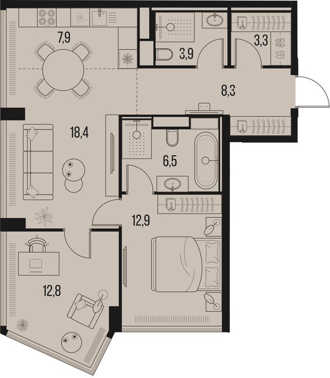 2-BD Apartment Sale, 74平方米 at High Life, Letnikovskaya Street, 11/10с1, Moscow, Russia #1 2-BD Apartment Sale, 74平方米 at High Life, Letnikovskaya Street, 11/10с1, Moscow, Russia #1