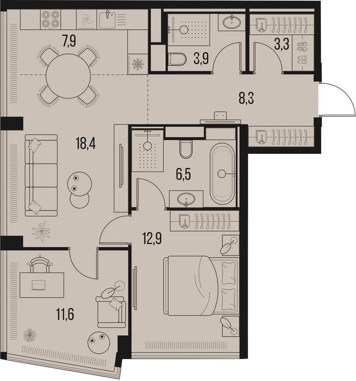 2-BD Apartment Sale, 72.8 sq. m. at High Life, Letnikovskaya Street, 11/10с1, Moscow, Russia #1 2-BD Apartment Sale, 72.8 sq. m. at High Life, Letnikovskaya Street, 11/10с1, Moscow, Russia #1