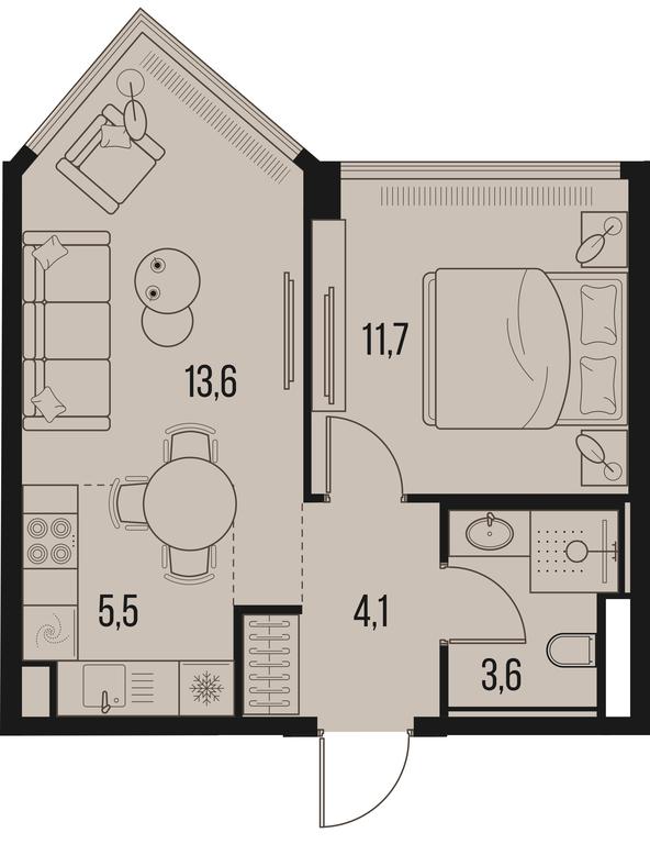 1-BD Apartment Sale, 38.5平方米 at High Life, Letnikovskaya Street, 11/10с1, Moscow, Russia #1 1-BD Apartment Sale, 38.5平方米 at High Life, Letnikovskaya Street, 11/10с1, Moscow, Russia #1