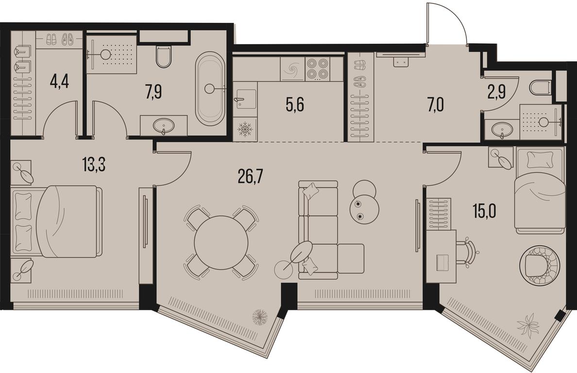 2-BD Apartment Sale, 82.8平方米 at High Life, Letnikovskaya Street, 11/10с1, Moscow, Russia #1 2-BD Apartment Sale, 82.8平方米 at High Life, Letnikovskaya Street, 11/10с1, Moscow, Russia #1