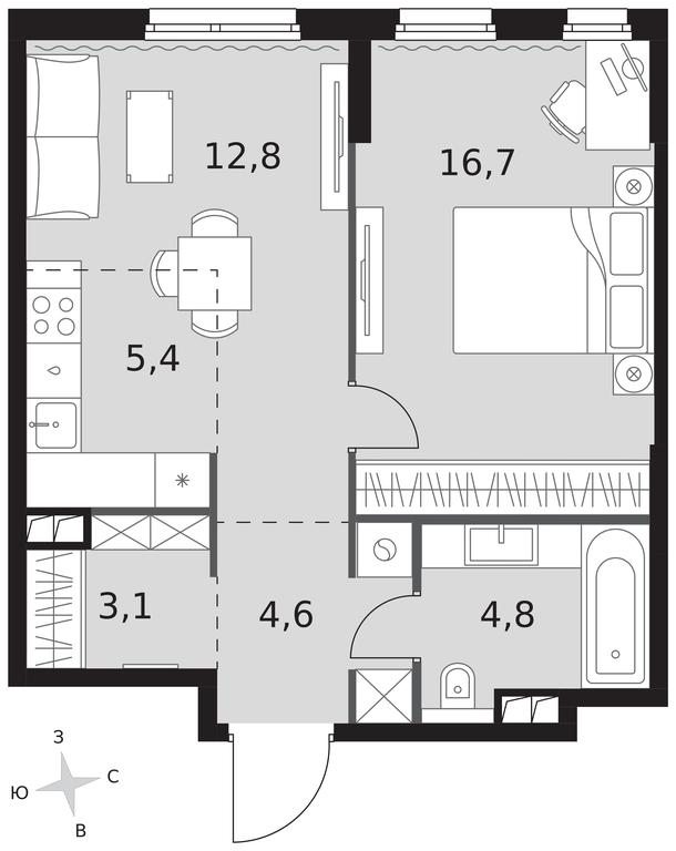 2-BD Apartment Sale, 47.4 sq. m. at Sydney City, Shenogina Street, 2, Moscow, Russia #1 2-BD Apartment Sale, 47.4 sq. m. at Sydney City, Shenogina Street, 2, Moscow, Russia #1