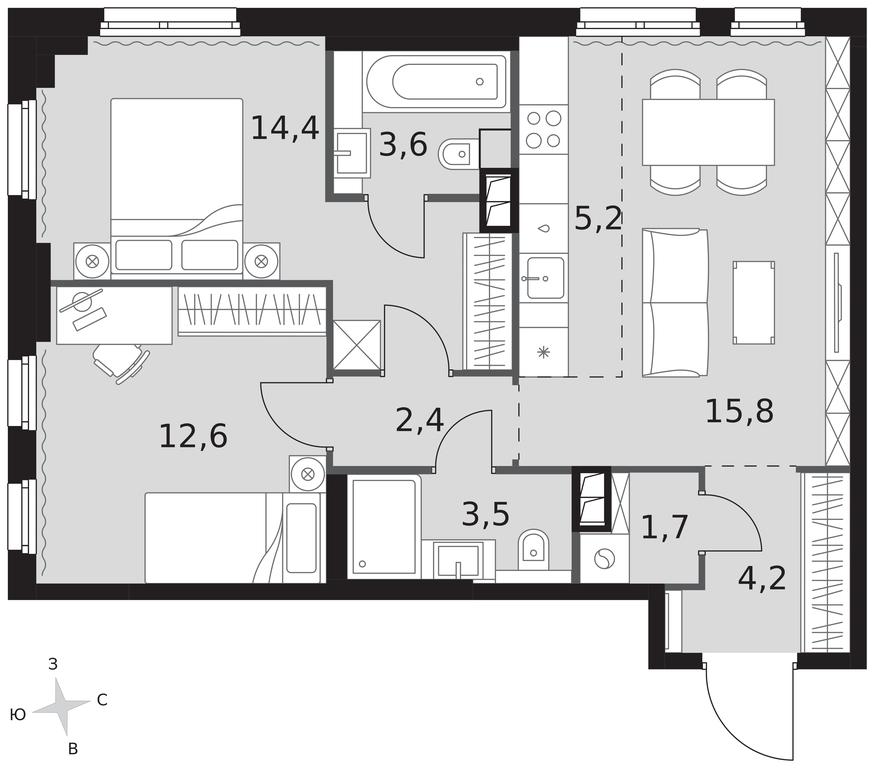 3-BD Apartment Sale, 63.4 sq. m. at Sydney City, Shenogina Street, 2, Moscow, Russia #1 3-BD Apartment Sale, 63.4 sq. m. at Sydney City, Shenogina Street, 2, Moscow, Russia #1