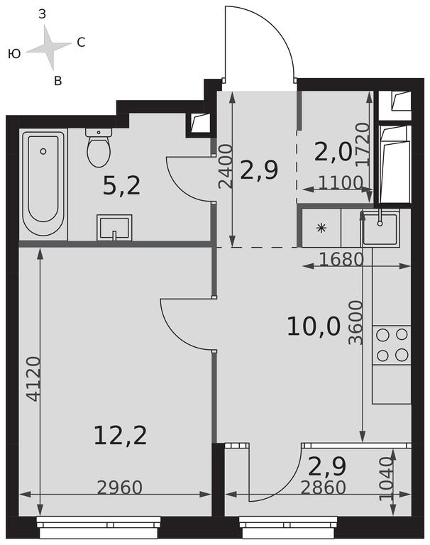 1-BD Apartment Sale, 35.2 sq. m. at Sydney City, Shenogina Street, 2, Moscow, Russia #2