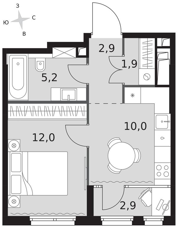1-BD Apartment Sale, 34.9平方米 at Sydney City, Shenogina Street, 2, Moscow, Russia #1 1-BD Apartment Sale, 34.9平方米 at Sydney City, Shenogina Street, 2, Moscow, Russia #1