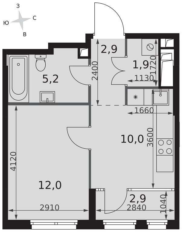 1-BD Apartment Sale, 34.9平方米 at Sydney City, Shenogina Street, 2, Moscow, Russia #2 1-BD Apartment Sale, 34.9平方米 at Sydney City, Shenogina Street, 2, Moscow, Russia #2