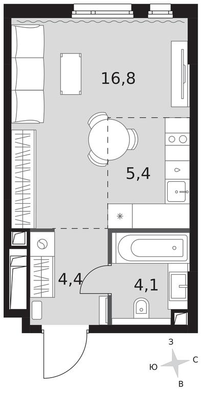 Apartment Sale, 30.7平方米 at Sydney City, Shenogina Street, 2, Moscow, Russia #1