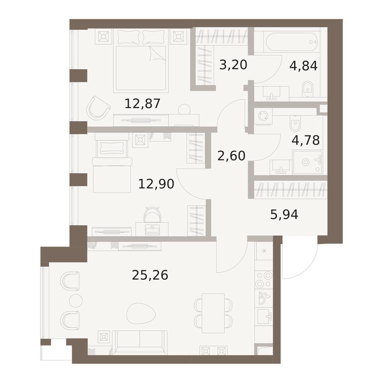 2-BD Apartment Sale, 72.39平方米 at The Five, 5th Donskoy Drive, вл21к6, Moscow, Russia #1 2-BD Apartment Sale, 72.39平方米 at The Five, 5th Donskoy Drive, вл21к6, Moscow, Russia #1