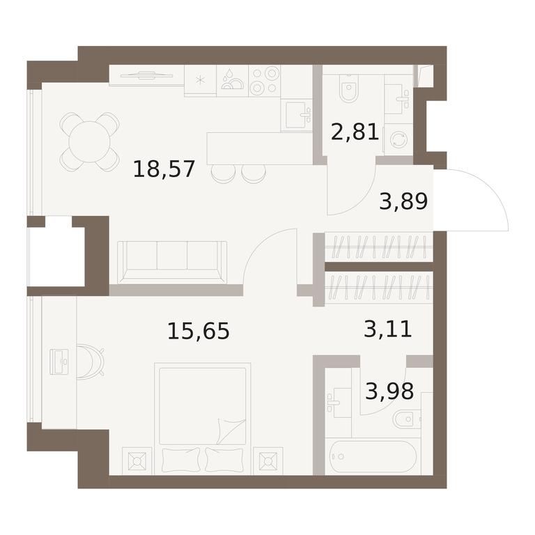 1-BD Apartment Sale, 48.01平方米 at The Five, 5th Donskoy Drive, вл21к6, Moscow, Russia #1 1-BD Apartment Sale, 48.01平方米 at The Five, 5th Donskoy Drive, вл21к6, Moscow, Russia #1