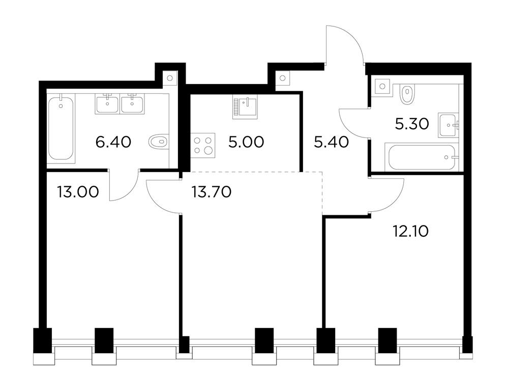 Продажа 2-комн. квартиры, 60,9 м² в ЖК «Инджой (Injoy)», улица Адмирала Макарова, 2с1, Москва, Россия #1