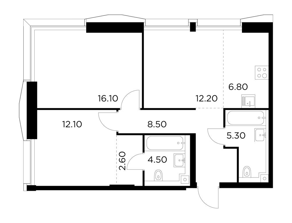 2-BD Apartment Sale, 68.1 sq. m. at Injoy, Admirala Makarova Street, 2с1, Moscow, Russia #1 2-BD Apartment Sale, 68.1 sq. m. at Injoy, Admirala Makarova Street, 2с1, Moscow, Russia #1