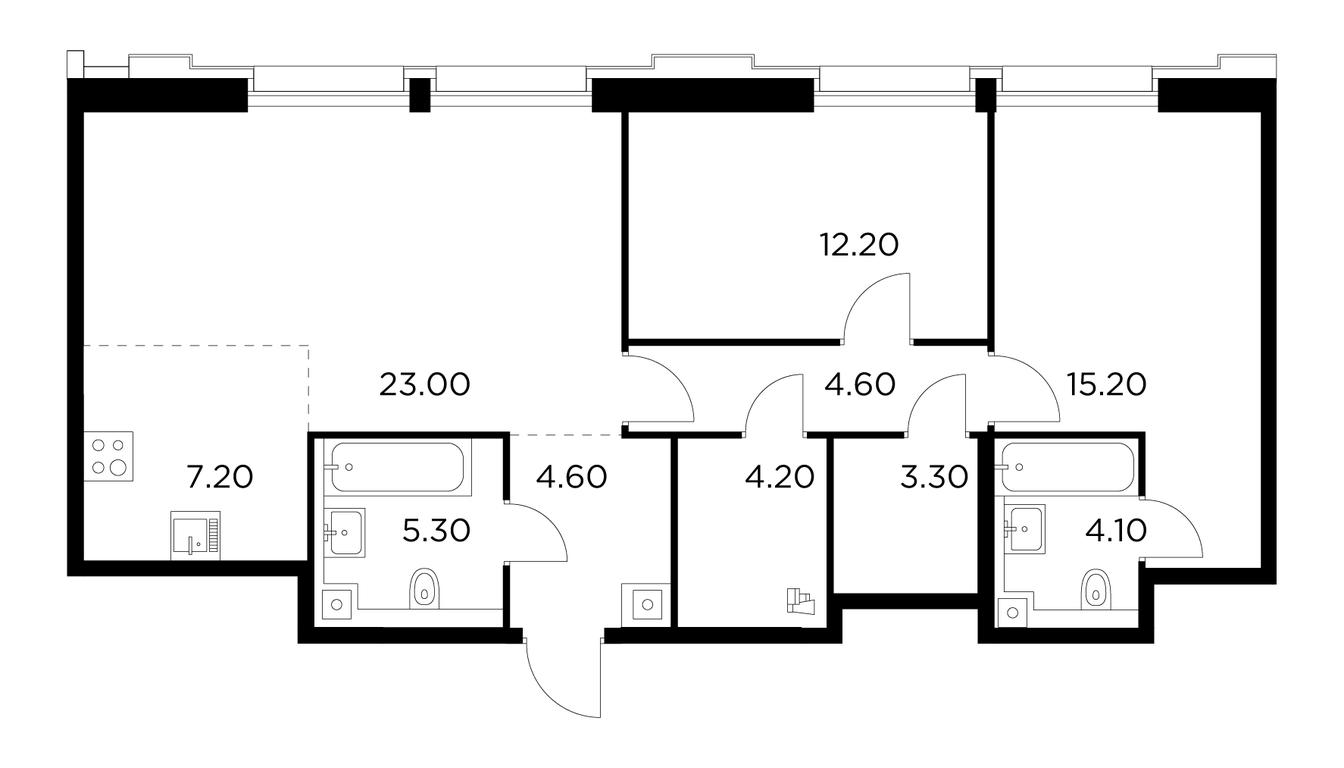 2-BD Apartment Sale, 83.7 sq. m. at Injoy, Admirala Makarova Street, 2с1, Moscow, Russia #1 2-BD Apartment Sale, 83.7 sq. m. at Injoy, Admirala Makarova Street, 2с1, Moscow, Russia #1