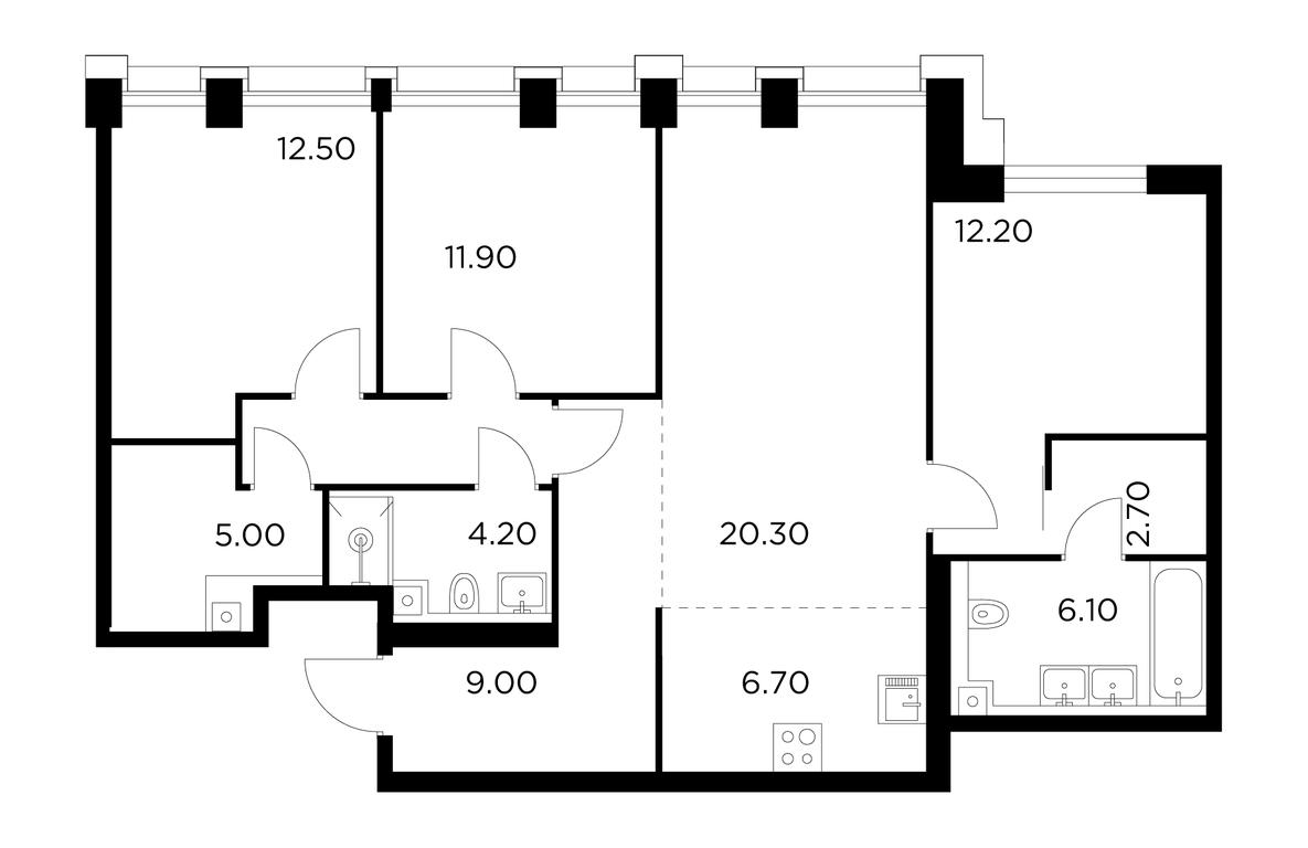 3-BD Apartment Sale, 94.6平方米 at Injoy, Admirala Makarova Street, 2с1, Moscow, Russia #1 3-BD Apartment Sale, 94.6平方米 at Injoy, Admirala Makarova Street, 2с1, Moscow, Russia #1