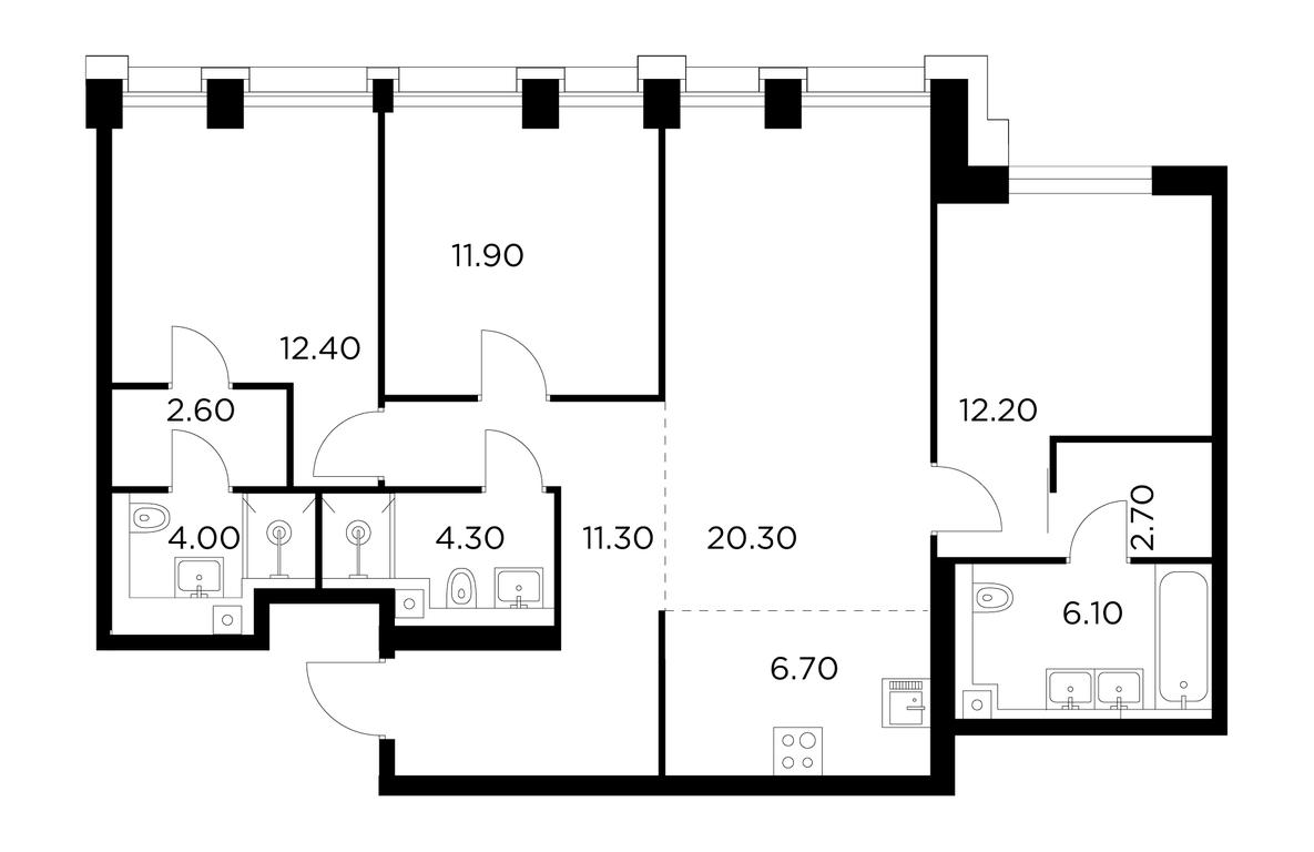 3-BD Apartment Sale, 94.5 sq. m. at Injoy, Admirala Makarova Street, 2с1, Moscow, Russia #1
