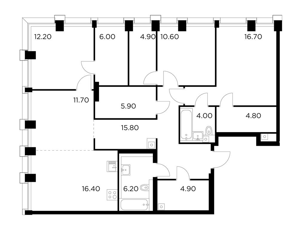 4-BD Apartment Sale, 120.1 sq. m. at Injoy, Admirala Makarova Street, 2с1, Moscow, Russia #1