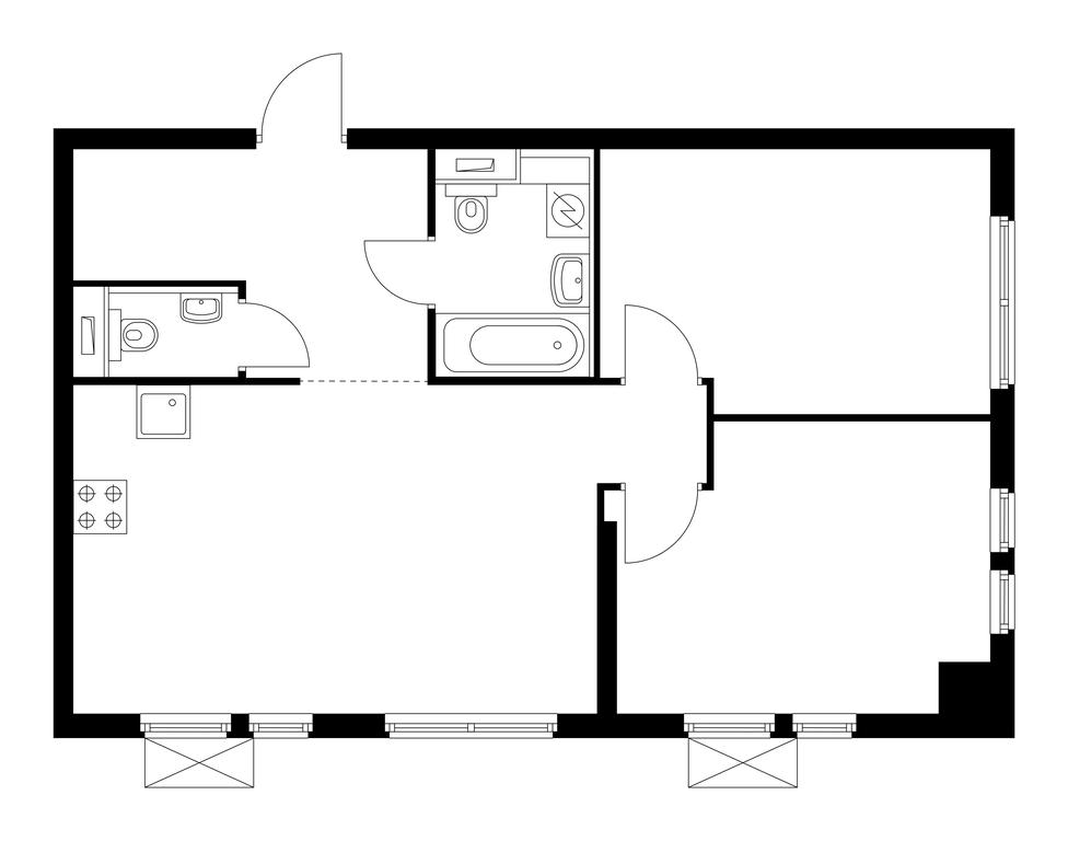 2-BD Apartment Sale, 58平方米 at Vtoroy Nagatinskiy, 2nd Nagatinsky Drive, 2к1, Moscow, Russia #1 2-BD Apartment Sale, 58平方米 at Vtoroy Nagatinskiy, 2nd Nagatinsky Drive, 2к1, Moscow, Russia #1