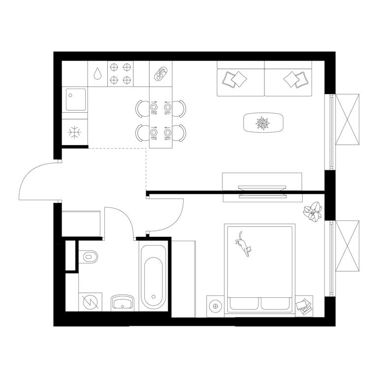 1-BD Apartment Sale, 36 sq. m. at Salarevo Park, Salaryevskaya Street, 8к1, Moskovskiy Settlement, Moscow, Russia #1