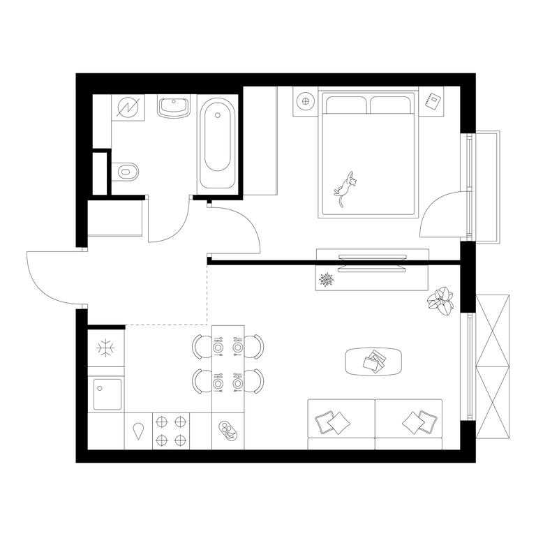 1-BD Apartment Sale, 35.9 sq. m. at Salarevo Park, Salaryevskaya Street, 8к1, Moskovskiy Settlement, Moscow, Russia #1