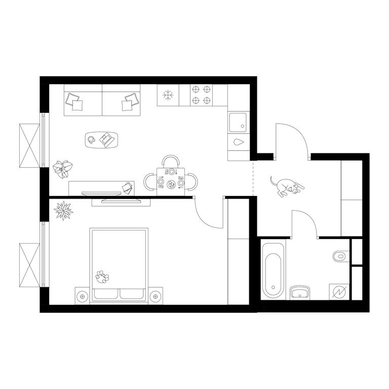 1-BD Apartment Sale, 43.7 sq. m. at Salarevo Park, Salaryevskaya Street, 8к1, Moskovskiy Settlement, Moscow, Russia #1